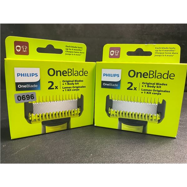 2 Boxes of Philips OneBlade Razor Blades (2 Per Pack) - New Sealed