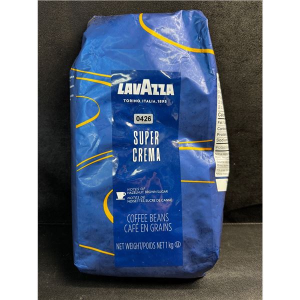 1 1KG Bag of Lavazza Super Crema Coffee Beans with Notes of Hazelnut and Brown Sugar - New