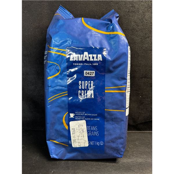 1 1KG Bag of Lavazza Super Crema Coffee Beans with Notes of Hazelnut and Brown Sugar - New