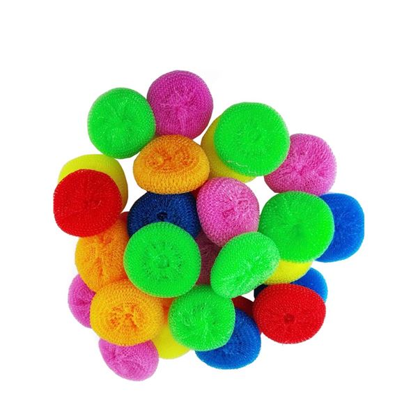 1 30-Pack of Assorted Colour Plastic Dish Washing/Household Cleaning Sponges - New