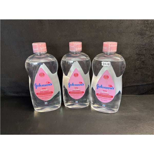 3 Bottles of Johnsons Baby Oil - 591ml Each! - New
