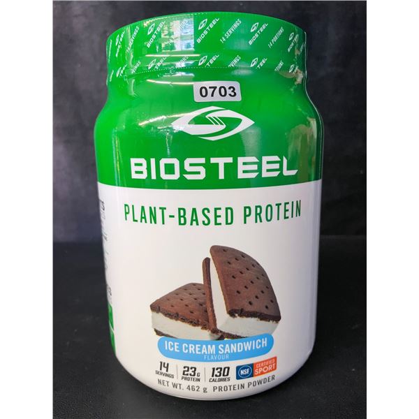 1 Tub of Biosteel Plant-Based Protein Powder - Ice Cream Sandwich Flavor (462g) - New Sealed