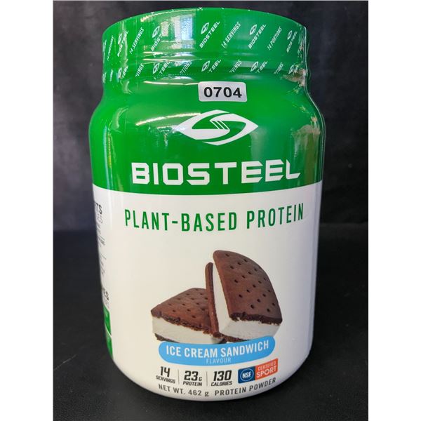 1 Tub of Biosteel Plant-Based Protein Powder - Ice Cream Sandwich Flavor (462g) - New Sealed