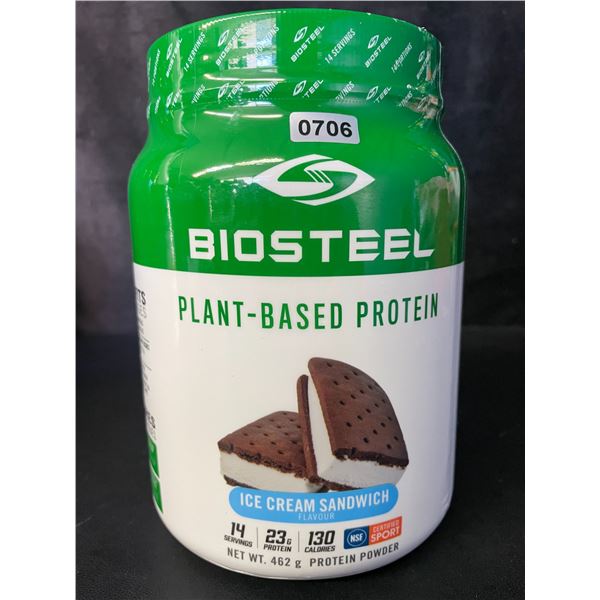 1 Tub of Biosteel Plant-Based Protein Powder - Ice Cream Sandwich Flavor (462g) - New Sealed