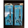 Image 4 : 2 Pairs of Equinox Stainless Steel Razor Edge Hair Cutting Scissors - New