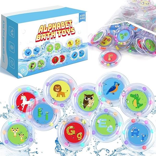 1 Floating Alphabet/Animal Bath Toys Set (26pcs) for Ages 3+ - Brand New