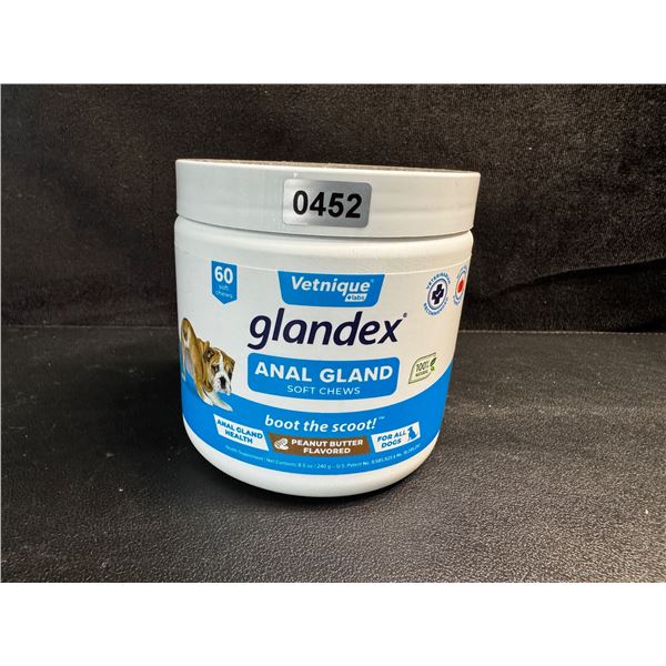 1 Container of 60 Glandex Anal Gland Soft Chews - Peanut Butter Flavour - New