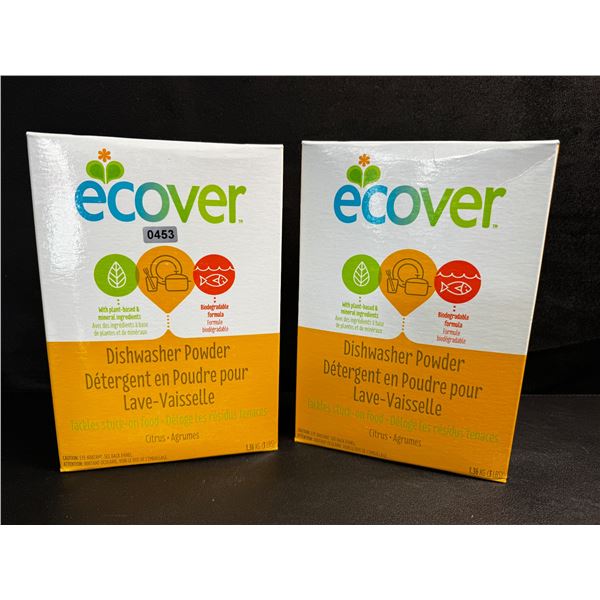 2 Boxes of Ecover Natural Plant-Based Dishwasher Detergent/Powder - Citrus - 1.36kg - New Sealed