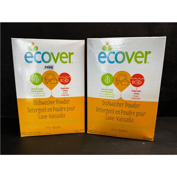 2 Boxes of Ecover Natural Plant-Based Dishwasher Detergent/Powder - Citrus - 1.36kg - New Sealed