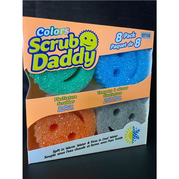 8PC Scrub Daddy Sponge Set - Variety Colors - Scratch-Free Multipurpose Sponges - New