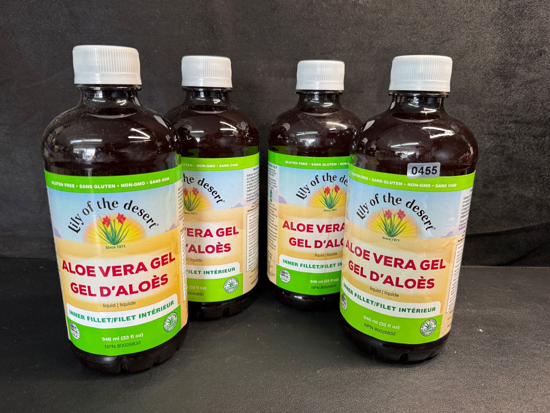 4 946ml Bottles of Lily of the Desert Aloe Vera Gel Liquid Inner Fillet ...