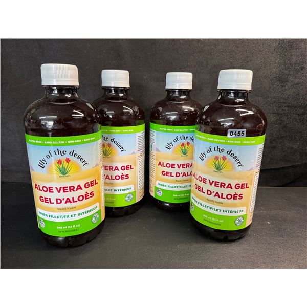 4 946ml Bottles of Lily of the Desert Aloe Vera Gel Liquid Inner Fillet - New