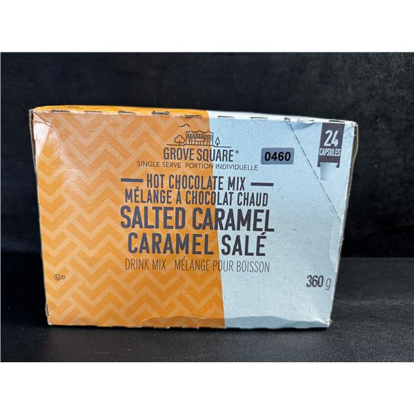1 Box of 24Pods - Grove Square Salted Caramel Hot Chocolate Drinks - New
