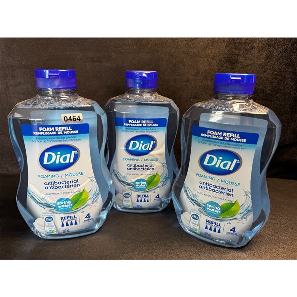 3 Bottles of Dial Antibacterial Foaming Soap Refills - 887ml Each! - New