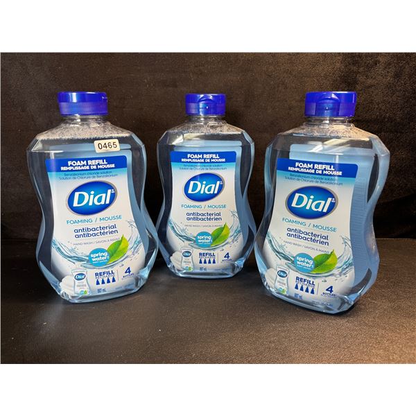3 Bottles of Dial Antibacterial Foaming Soap Refills - 887ml Each! - New