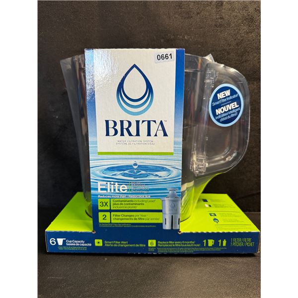 1 Brita Elite Advanced Carbon Core Water Filter Pitcher with Smart Filter - New