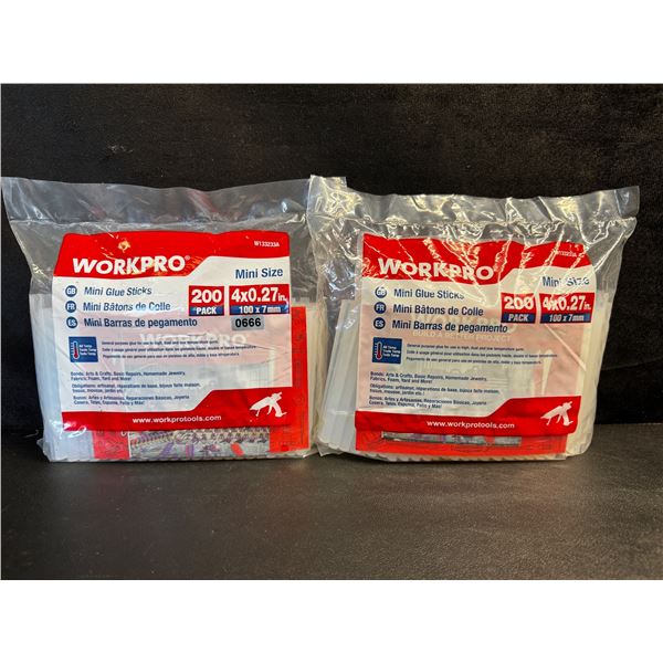 2 200ct-Packs of WorkPro Mini Glue Sticks 100x7mm - New