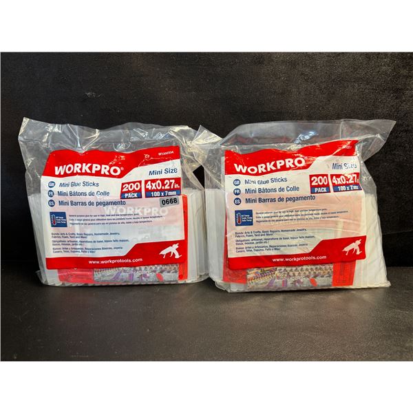 2 200ct-Packs of WorkPro Mini Glue Sticks 100x7mm - New