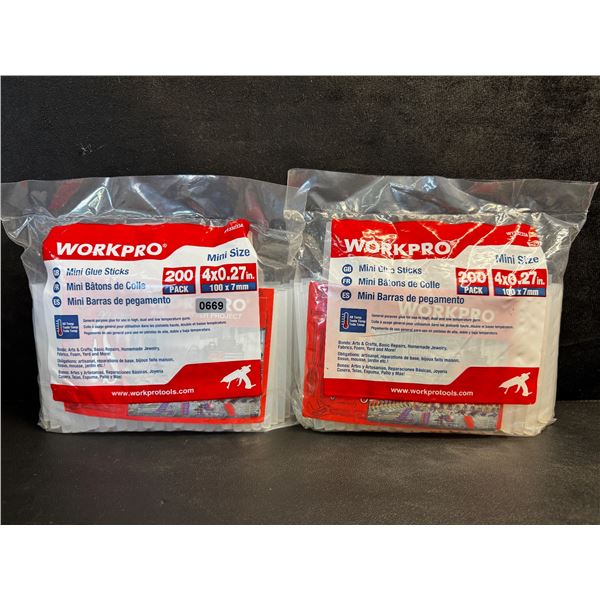 2 200ct-Packs of WorkPro Mini Glue Sticks 100x7mm - New