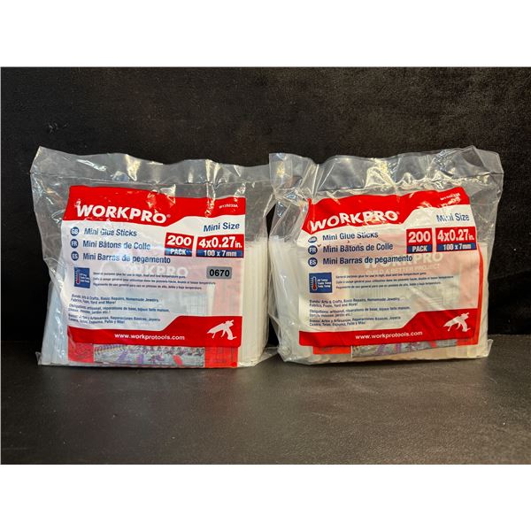 2 200ct-Packs of WorkPro Mini Glue Sticks 100x7mm - New
