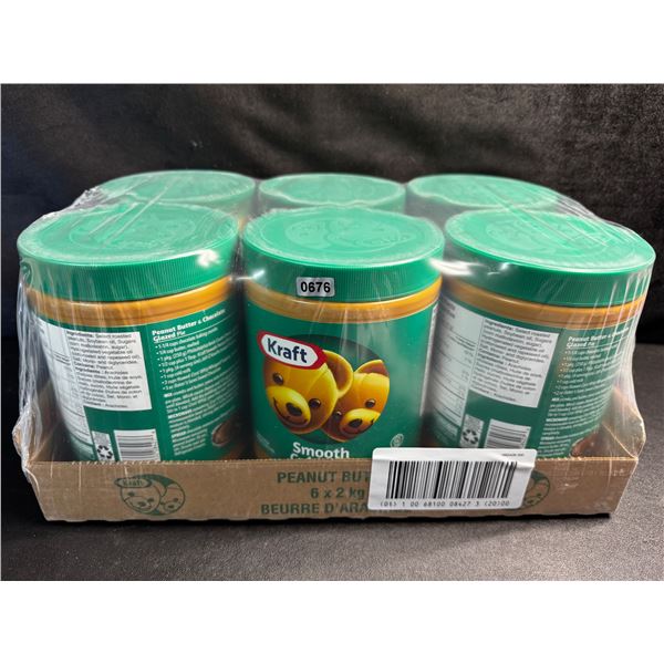 1 Case of 6 x 2KG Jars of Kraft Smooth Peanut Butter; Exp AU28/2025 - New