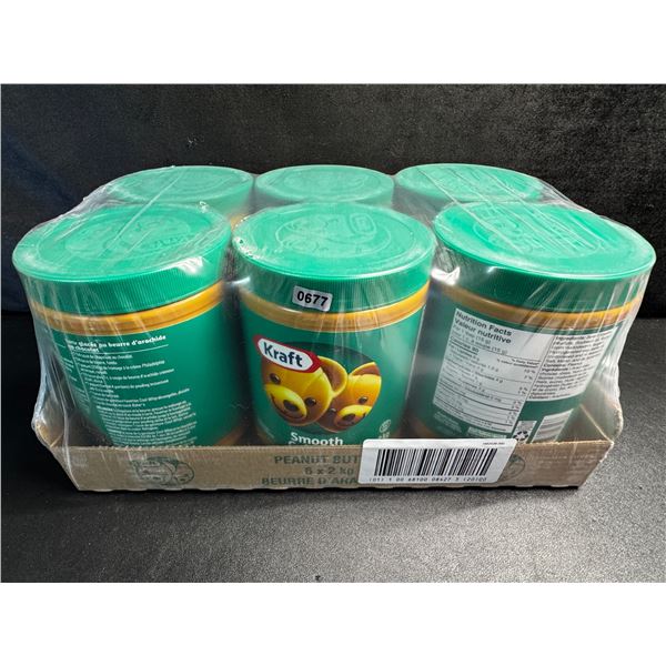 1 Case of 6 x 2KG Jars of Kraft Smooth Peanut Butter; Exp AU28/2025 - New