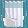 Image 2 : 1 Fabric Waffle Weave Shower Curtain w/ Liner - 71" x 74" Size - White - New