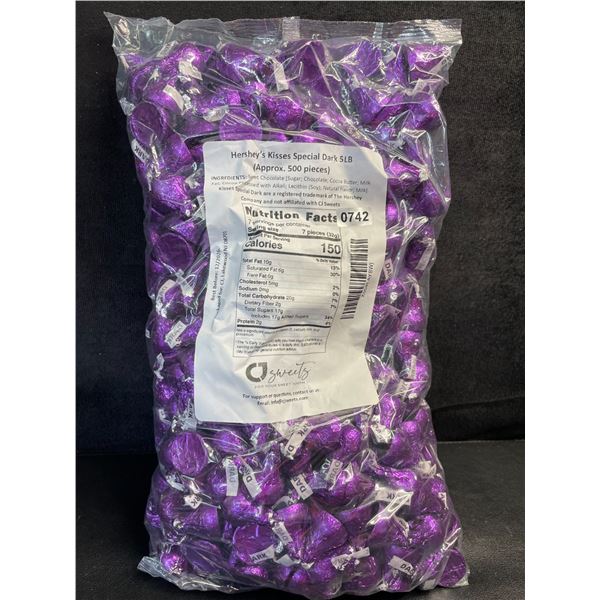 5LB Bag of Hershey's Kisses Special Dark Chocolates (Approx. 500 Pieces) BB:12/2026
