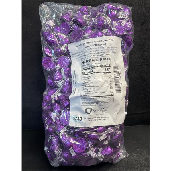 5LB Bag of Hershey's Kisses Special Dark Chocolates (Approx. 500 Pieces) BB:12/2026