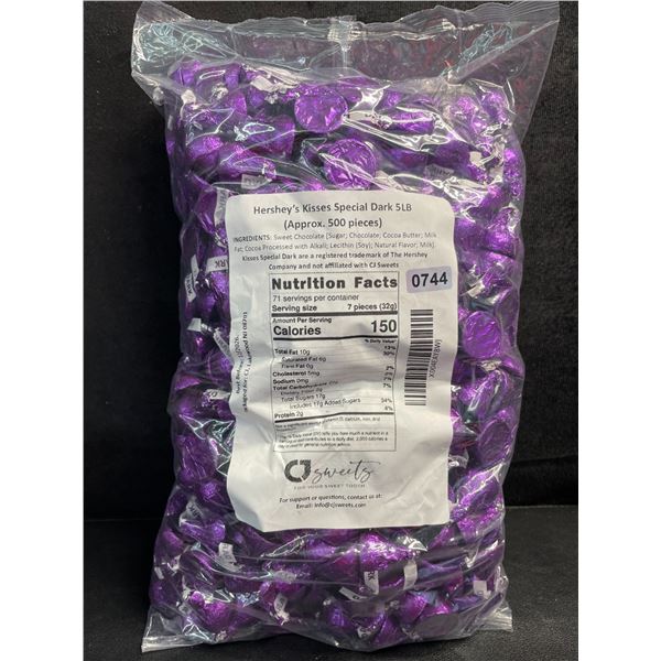 5LB Bag of Hershey's Kisses Special Dark Chocolates (Approx. 500 Pieces) BB:12/2026