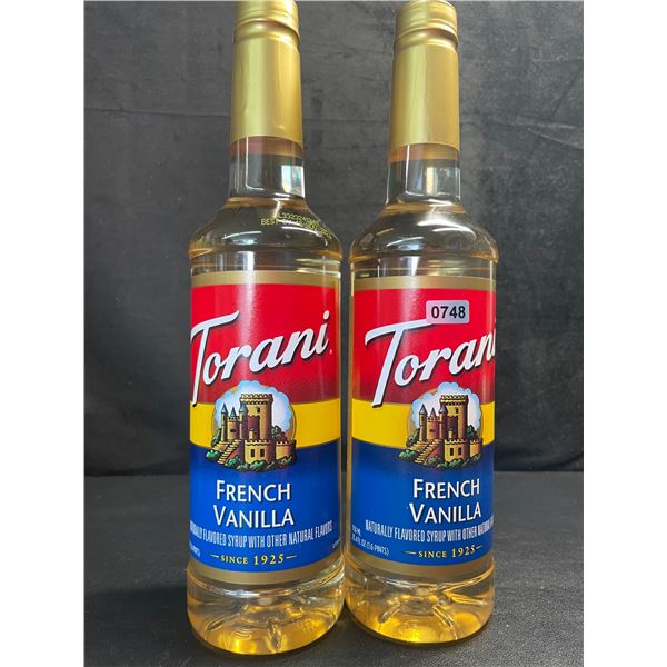 2 Torani French Vanilla Naturally Flavored Syrups (750ml) - New Sealed (BB: NOV 18/2026)