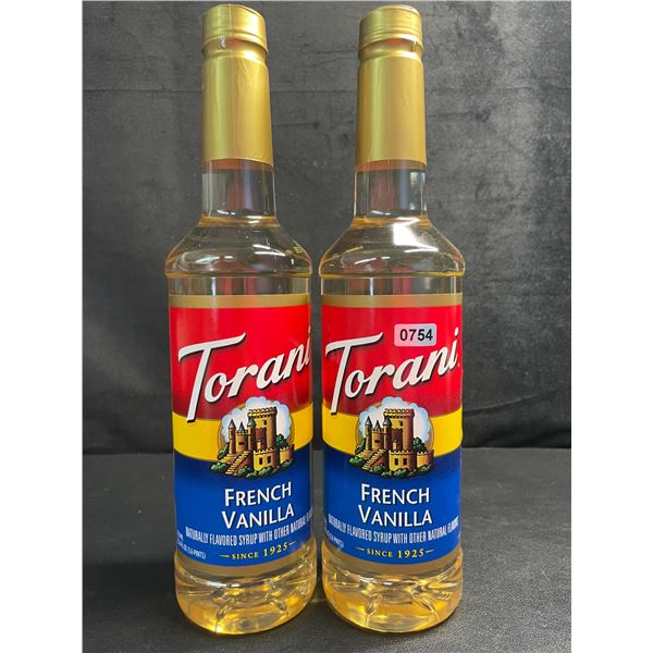 2 Torani French Vanilla Naturally Flavored Syrups (750ml) - New Sealed (BB: NOV 18/2026)