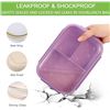 Image 6 : 1 Jeopace Wheat Fiber Bento Lunch Box (3-Compartment); Cutlery Included - Purple - New