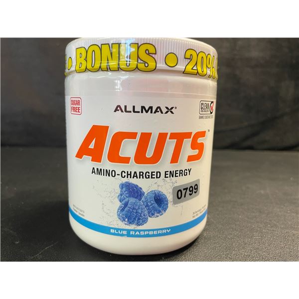1 Tub of AllMax ACUTS Amino-Charged Energy - Blue Raspberry (252g) - New Sealed