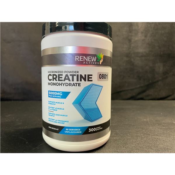 1 Tub of Renew Actives Micronized Powder Creatine Monohydrate - 300 Grams - New