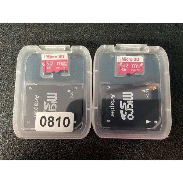2 Micro SD Storage Cards (512GB Each) - New