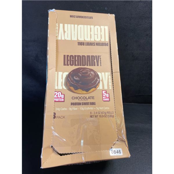 1 Box of Legendary Foods Protein Sweet Rolls (8 Pack) Chocolate Flavored - New (BB: 03/14/2026)