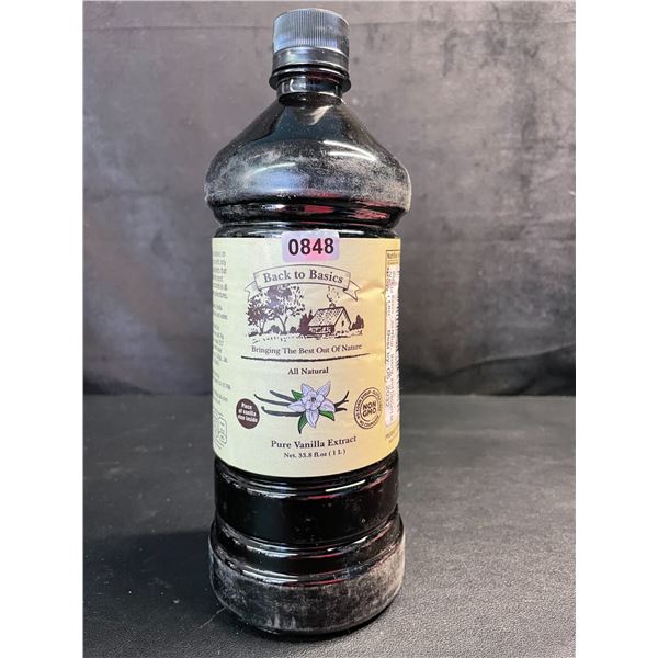 1 Large Bottle of Back to Basics All-Natural Pure Vanilla Extract (1L) - New (BB: 05/2032)