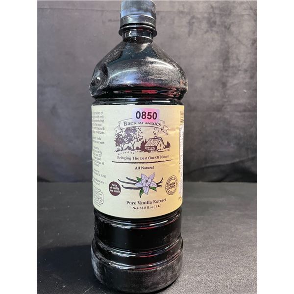 1 Large Bottle of Back to Basics All-Natural Pure Vanilla Extract (1L) - New (BB: 05/2032)
