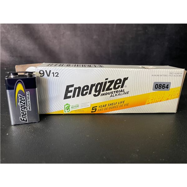 1 Box of Energizer Industrial Alkaline 9V Batteries (12-Pack) - New