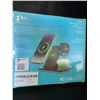 Image 2 : 2 3-in-1 Foldable Wireless Charging Stations with Night Light - New Sealed