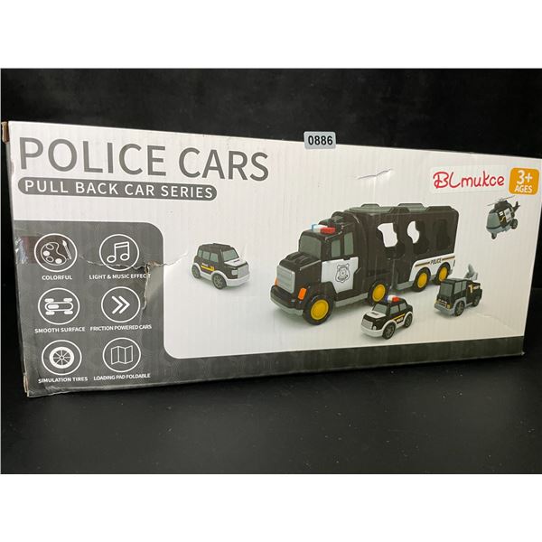 5PC Police Car Toy Set with Music and Light Effects - Brand New