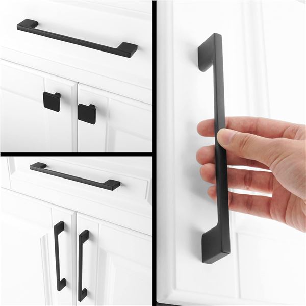 10-Pack of Cabinet Pull Handles - Black - 3inch Screw Spacing - New