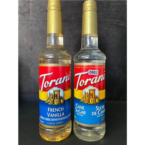 2 Torani Flavoring Syrups - French Vanilla & Cane Sugar (750ml Each) - New