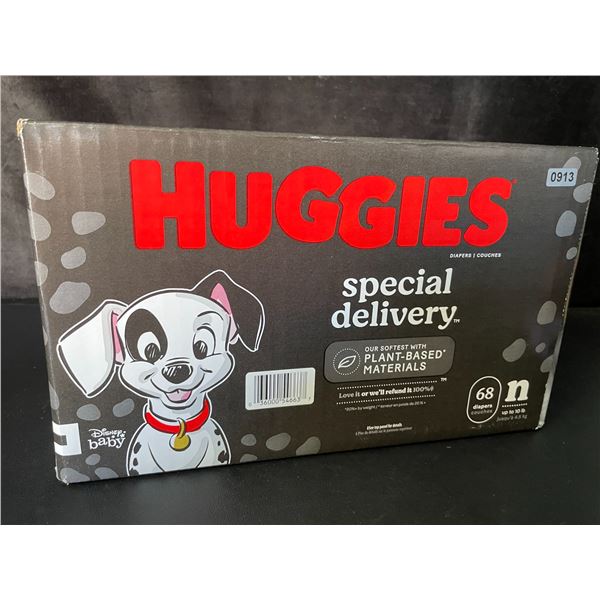 1 Box of Huggies Special Delivery Newborn Diapers (fits up to 10lb) - 68 Diapers - New