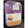 Image 3 : 1 Jeopace Wheat Fiber Bento Lunch Box (3-Compartment); Cutlery Included - Purple - New