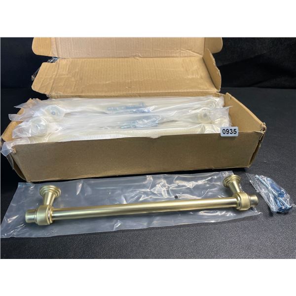 10-Pack of Brushed Gold Cabinet Handles/Cabinet Pulls - 7.5" hole Centers - Brand New