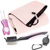 Image 1 : 1 Golf Club Cleaning Set - Microfiber Cloth, Golf Club Brush, Divot Tool 