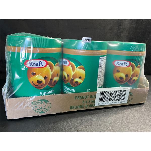 1 Case of 6 x 2KG Jars of Kraft Smooth Peanut Butter - New Sealed (EXP: AU28/2025)