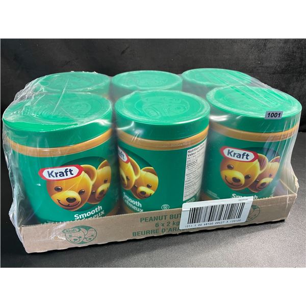 1 Case of 6 x 2KG Jars of Kraft Smooth Peanut Butter - New Sealed (EXP: AU28/2025)